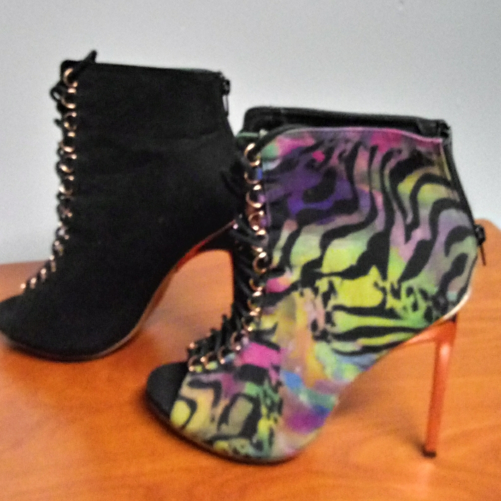 Privileged Colorful Zebra Print Booties